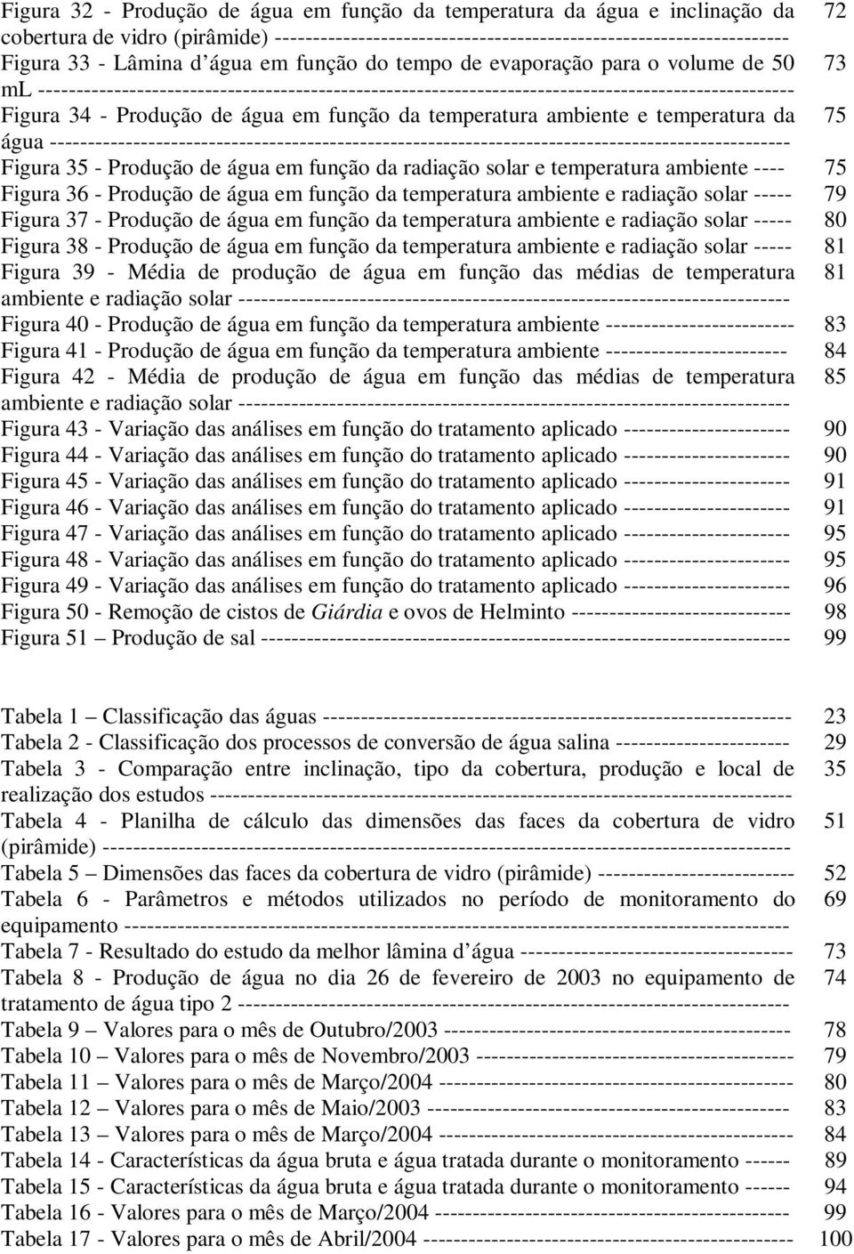 função da temperatura ambiente e temperatura da 75 água -------------------------------------------------------------------------------------------------- Figura 35 - Produção de água em função da