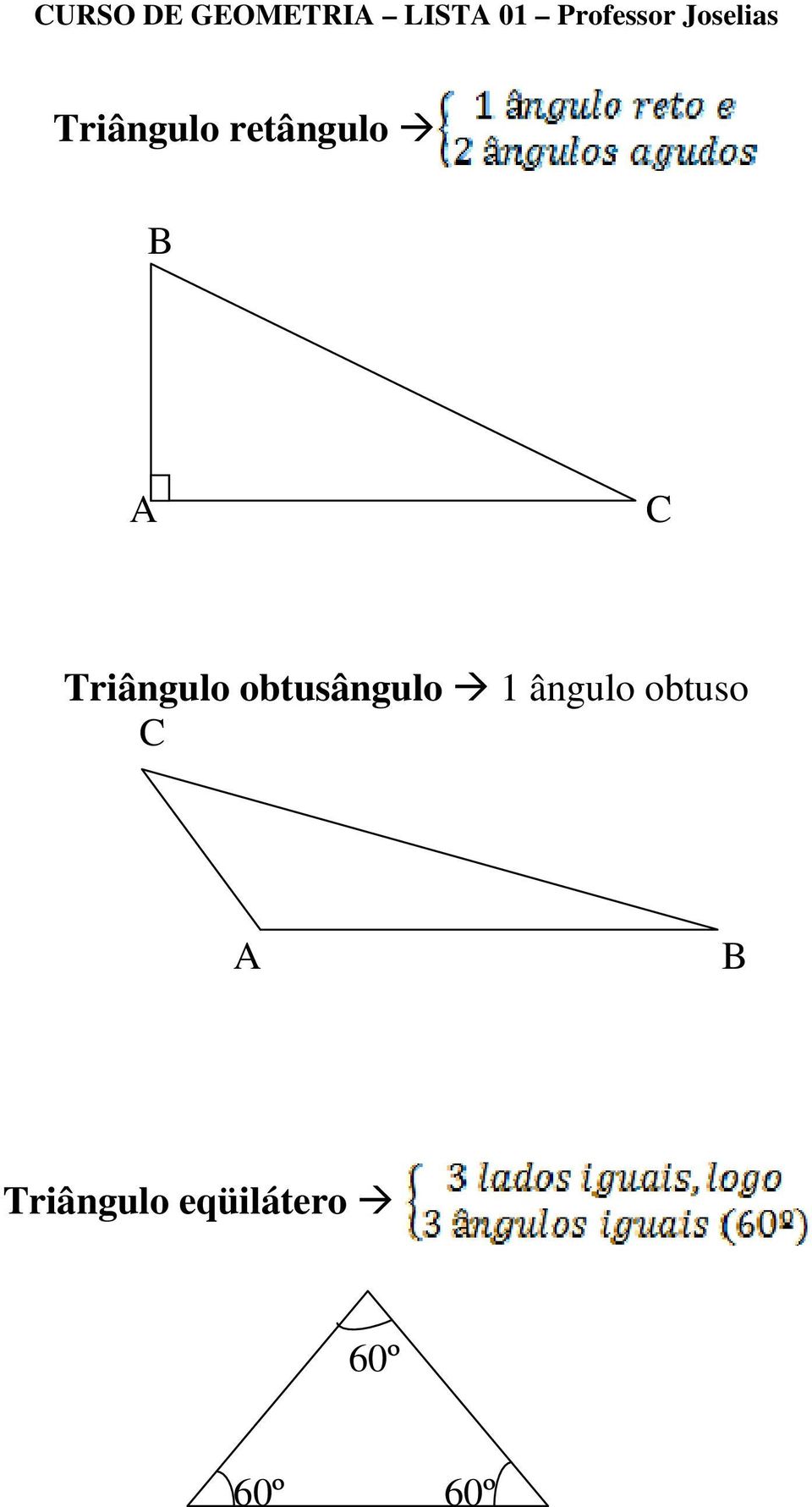 1 ângulo obtuso