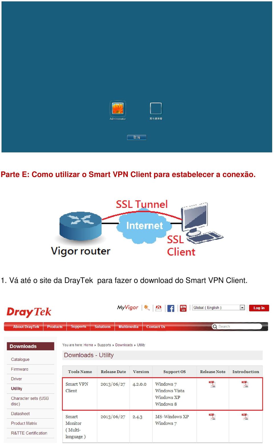 1. Vá até o site da DrayTek para