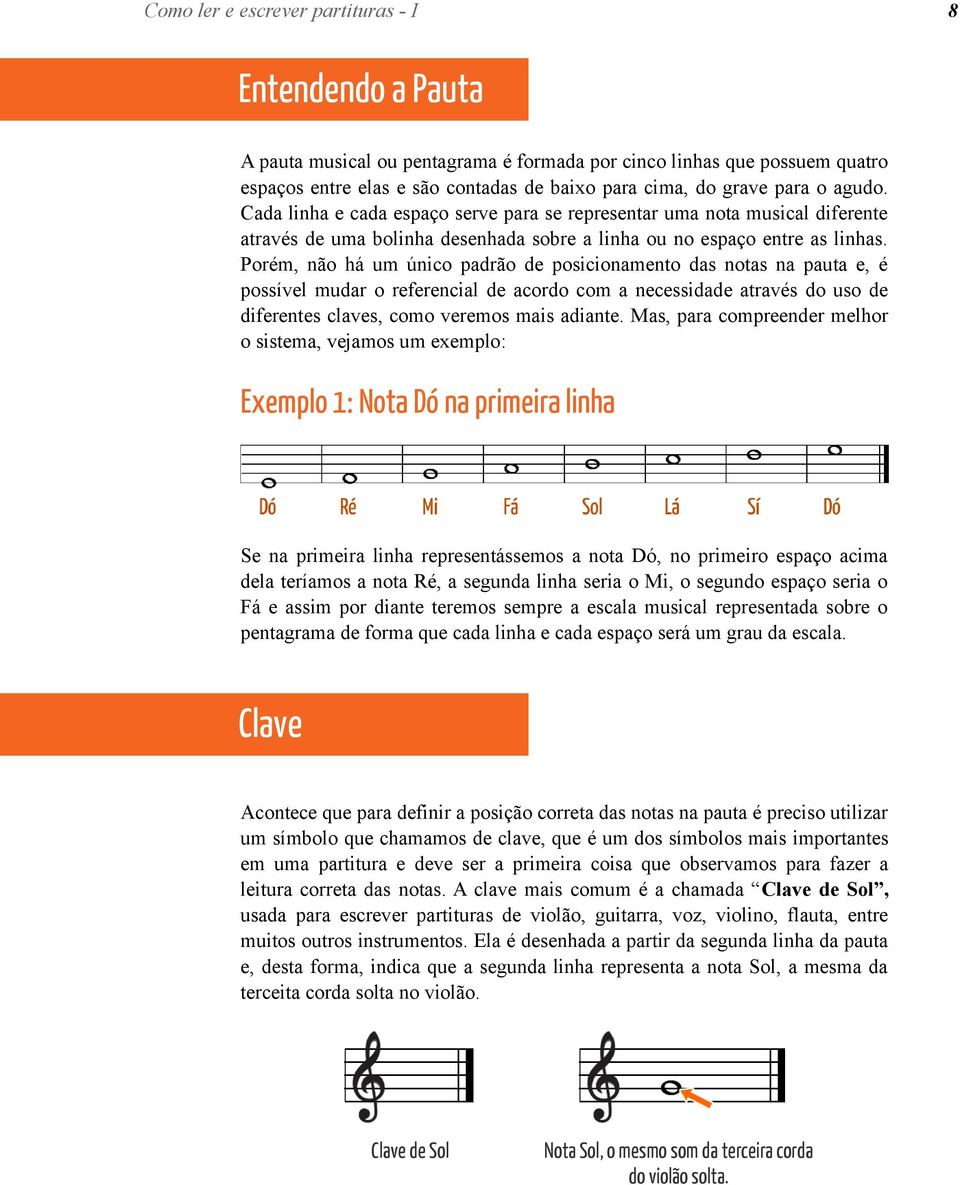 Porém, não há um único padrão de posicionamento das notas na pauta e, é possível mudar o referencial de acordo com a necessidade através do uso de diferentes claves, como veremos mais adiante.