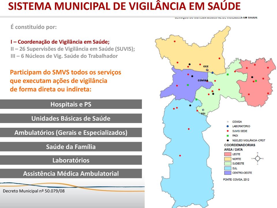 Saúde do Trabalhador Participam do SMVS todos os serviços que executam ações de vigilância de forma direta ou