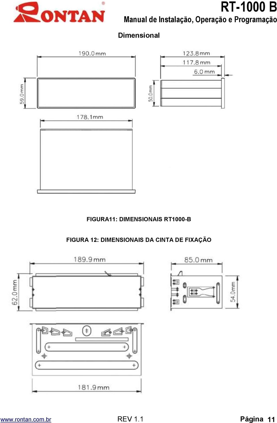 12: DIMENSIONAIS DA CINTA DE