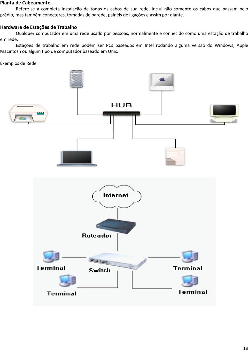 Hardware de Estações de Trabalho Qualquer computador em uma rede usado por pessoas, normalmente é conhecido como uma estação de