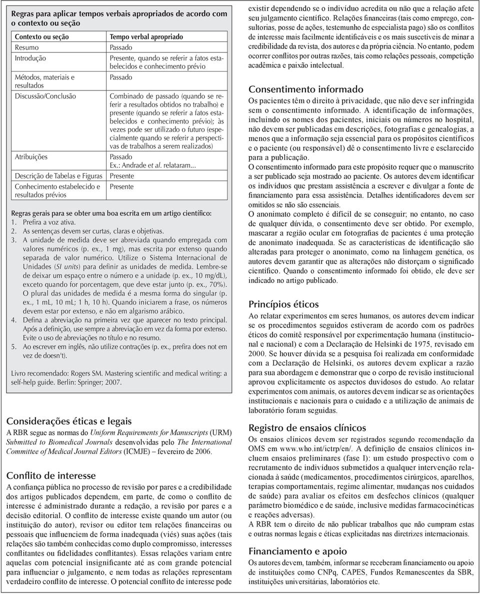 (quando se referir a resultados obtidos no trabalho) e presente (quando se referir a fatos estabelecidos e conhecimento prévio); às vezes pode ser utilizado o futuro (especialmente quando se referir