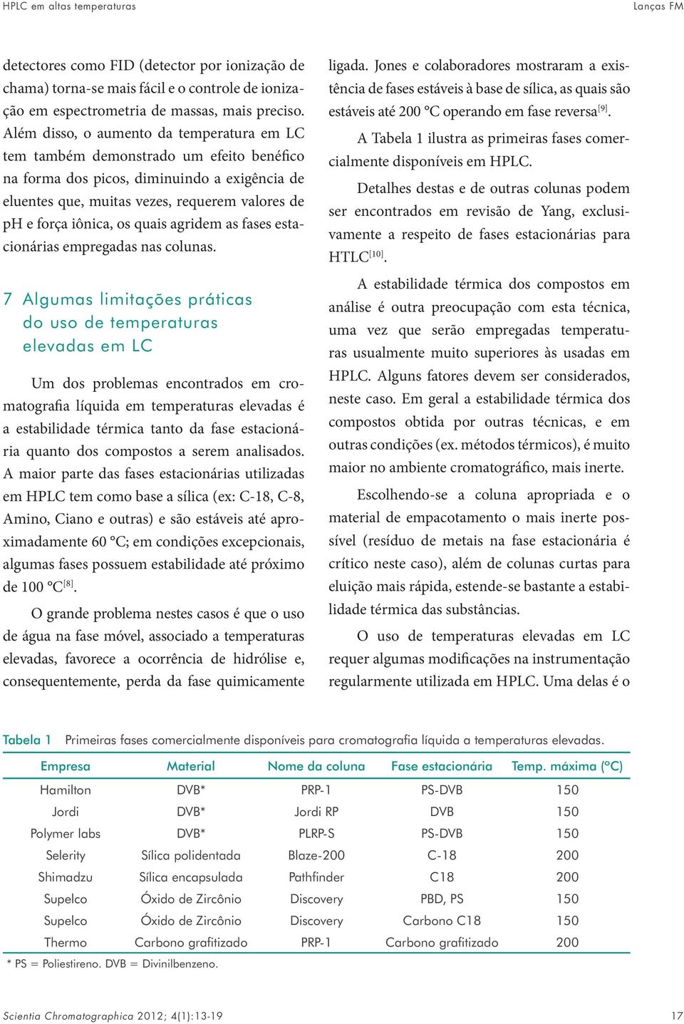 os quais agridem as fases estacionárias empregadas nas colunas.