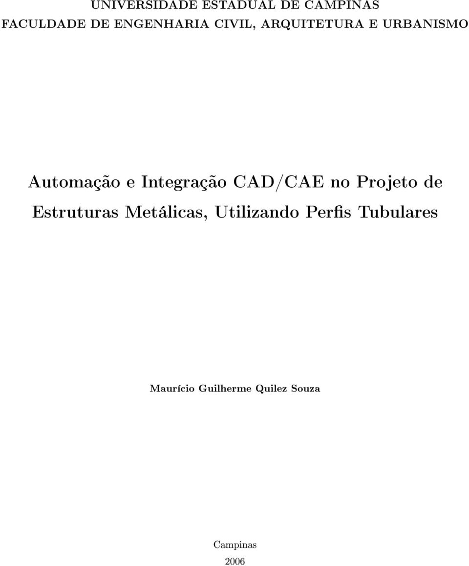 Integração CAD/CAE no Projeto de Estruturas Metálicas,