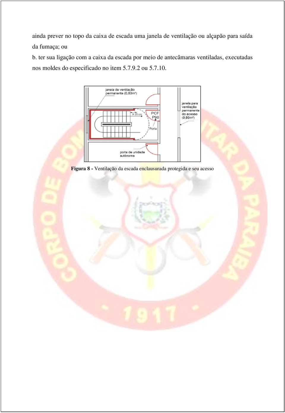 ter sua ligação com a caixa da escada por meio de antecâmaras ventiladas,