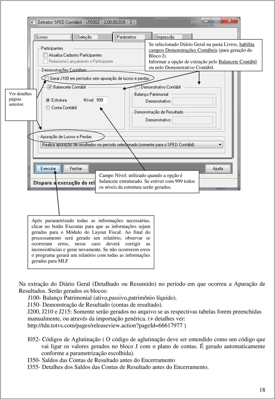 Após parametrizado todas as informações necessárias, clicar no botão Executar para que as informações sejam geradas para o Módulo do Layout Fiscal.