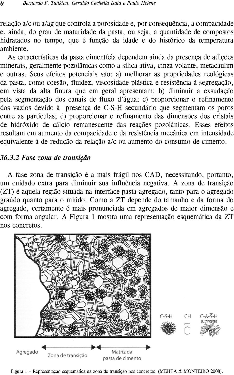 compostos hidratados no tempo, que é função da idade e do histórico da temperatura ambiente.