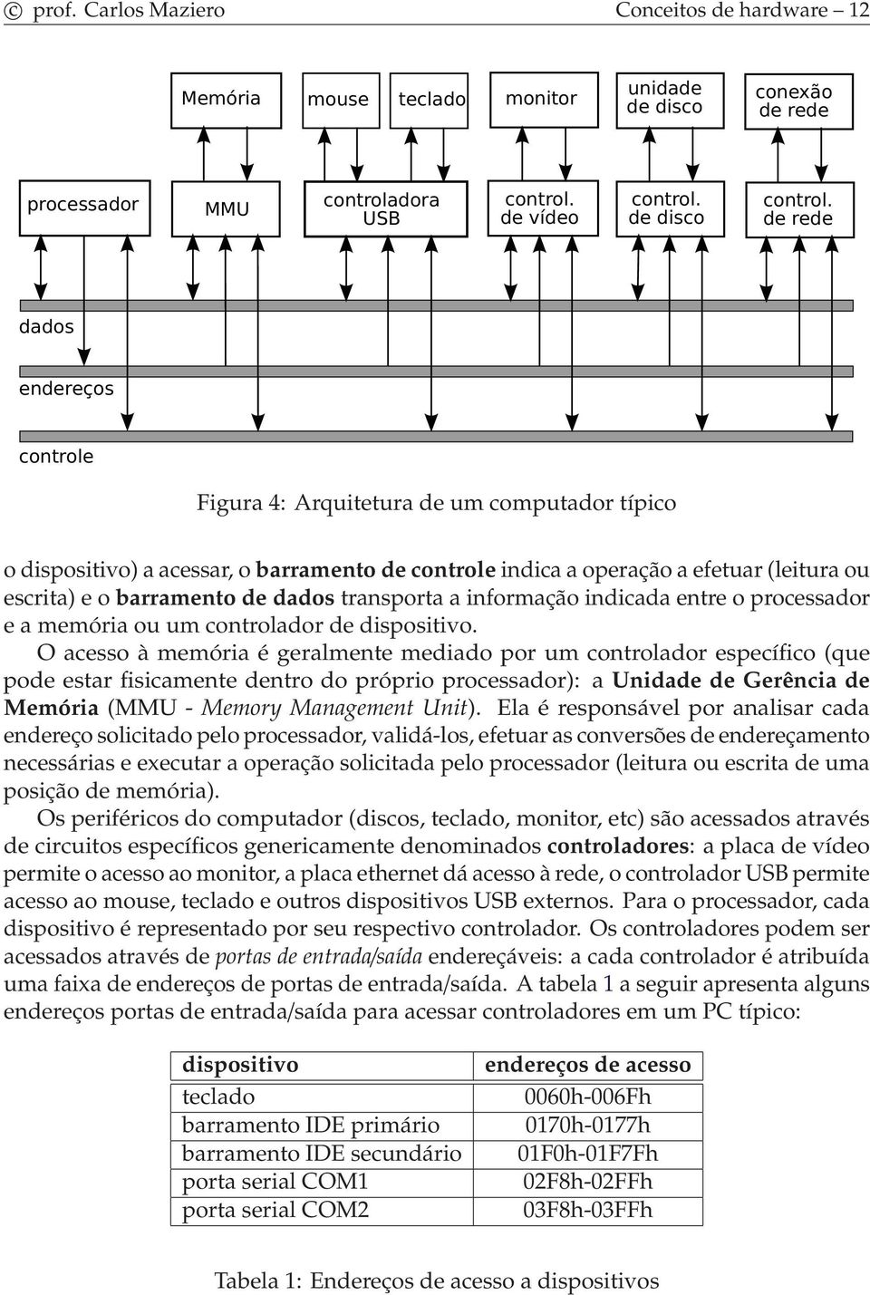 barramento de dados transporta a informação indicada entre o processador e a memória ou um controlador de dispositivo.