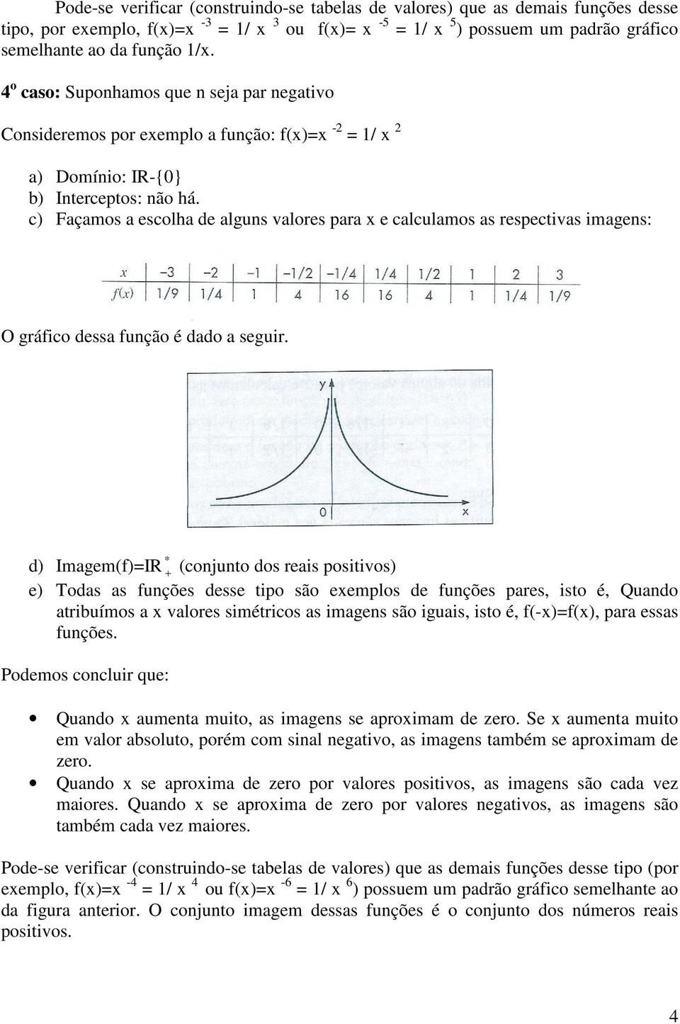 c) Façamos a escolha de alguns valores para x e calculamos as respectivas imagens: O gráfico dessa função é dado a seguir.