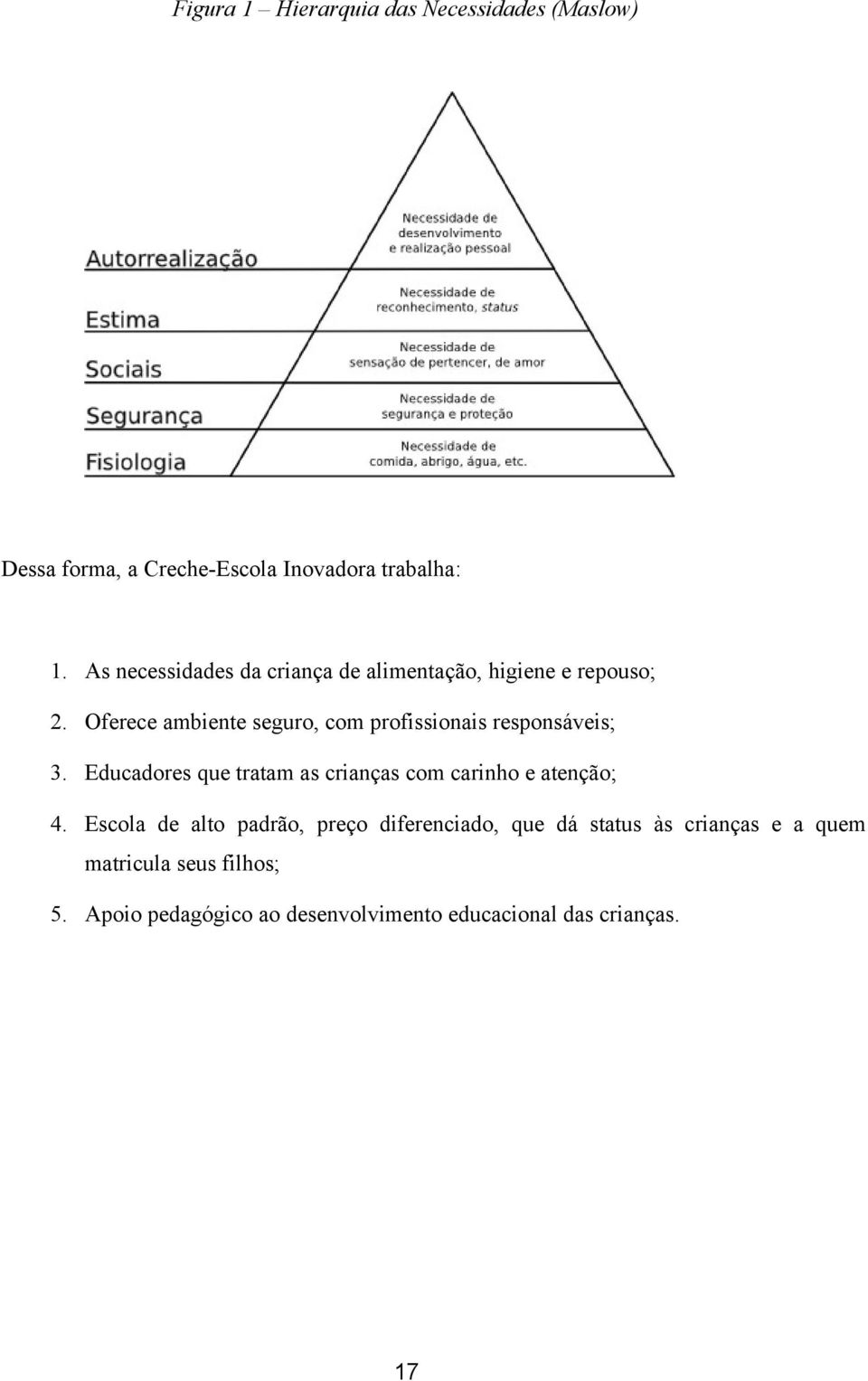 Oferece ambiente seguro, com profissionais responsáveis; 3.