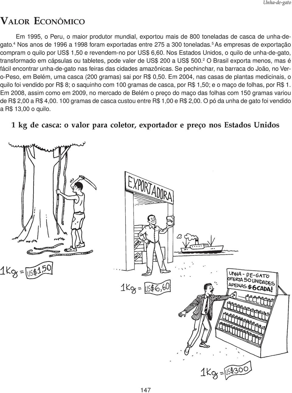 2 O Brasil exporta menos, mas é fácil encontrar unha-de-gato nas feiras das cidades amazônicas. Se pechinchar, na barraca do João, no Vero-Peso, em Belém, uma casca (200 gramas) sai por R$ 0,50.