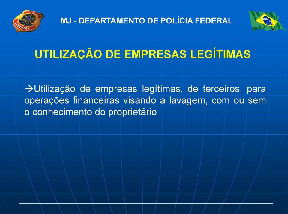 terceiros, para operações financeiras