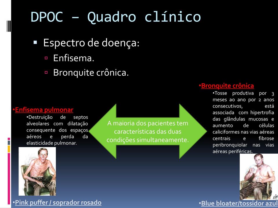 A maioria dos pacientes tem características das duas condições simultaneamente.