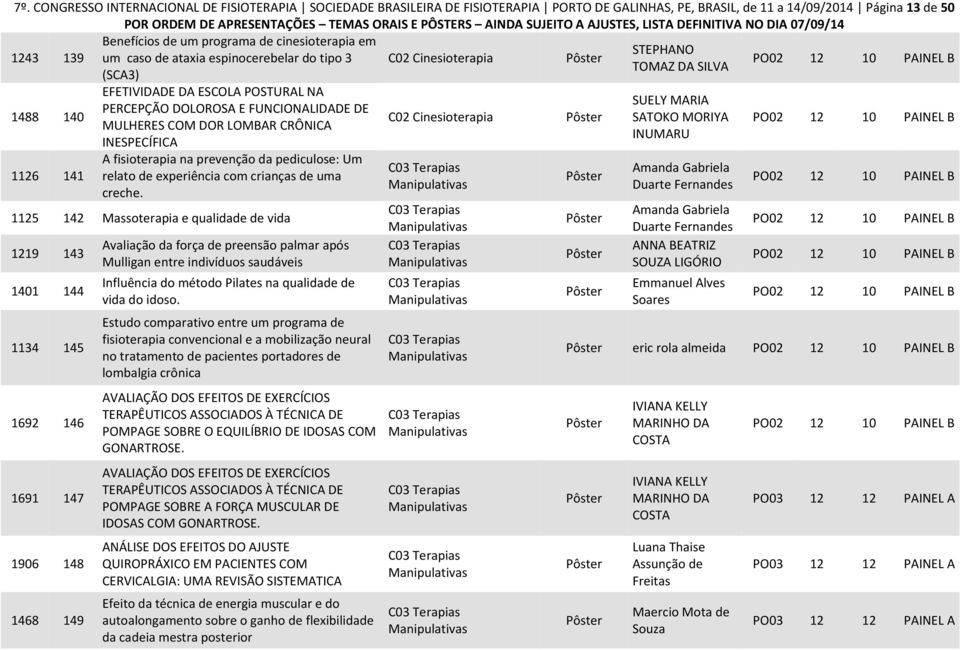 MULHERES COM DOR LOMBAR CRÔNICA INESPECÍFICA A fisioterapia na prevenção da pediculose: Um relato de experiência com crianças de uma creche.