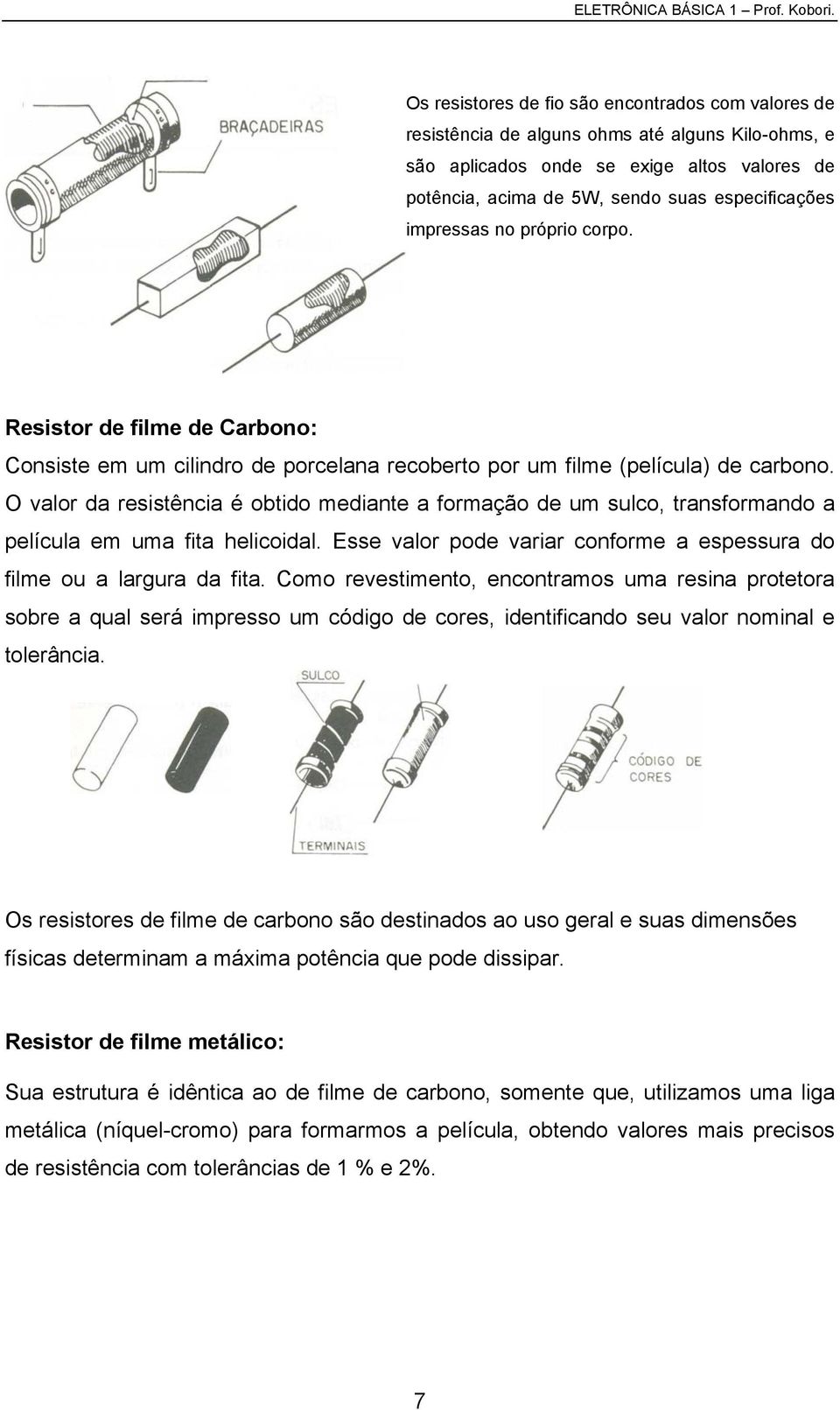 O valor da resistência é obtido mediante a formação de um sulco, transformando a película em uma fita helicoidal. Esse valor pode variar conforme a espessura do filme ou a largura da fita.