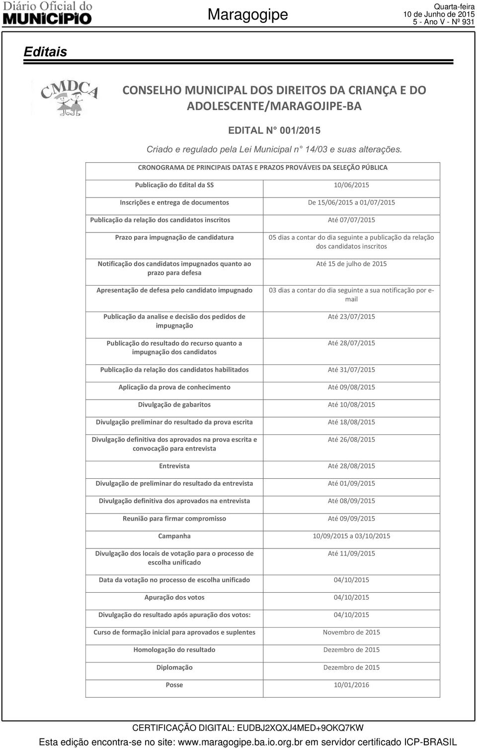 Notificaçãodoscandidatosimpugnadosquantoao prazoparadefesa Apresentaçãodedefesapelocandidatoimpugnado Publicaçãodaanaliseedecisãodospedidosde impugnação Publicaçãodoresultadodorecursoquantoa