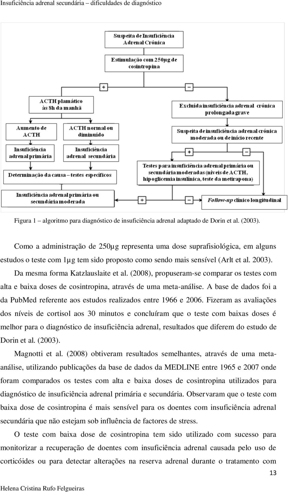 (2008), propuseram-se comparar os testes com alta e baixa doses de cosintropina, através de uma meta-análise. A base de dados foi a da PubMed referente aos estudos realizados entre 1966 e 2006.