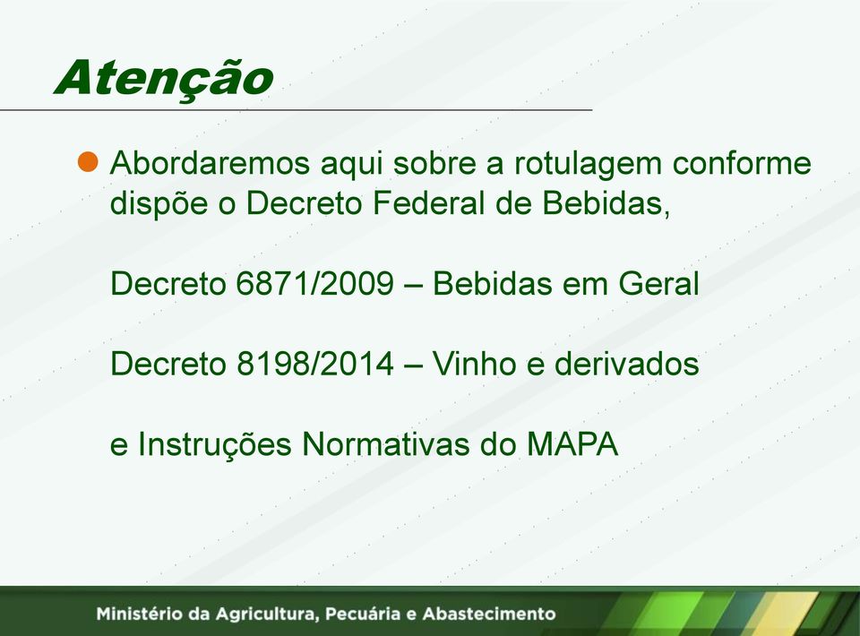 Decreto 6871/2009 Bebidas em Geral Decreto