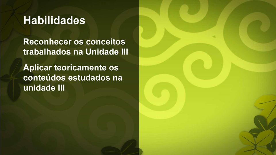 Unidade III Aplicar