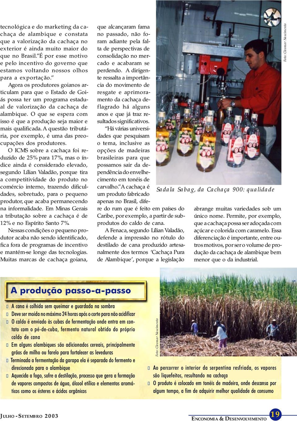 Agora os produtores goianos articulam para que o Estado de Goiás possa ter um programa estadual de valorização da cachaça de alambique.