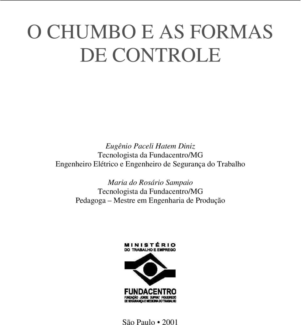 de Segurança do Trabalho Maria do Rosário Sampaio Tecnologista da