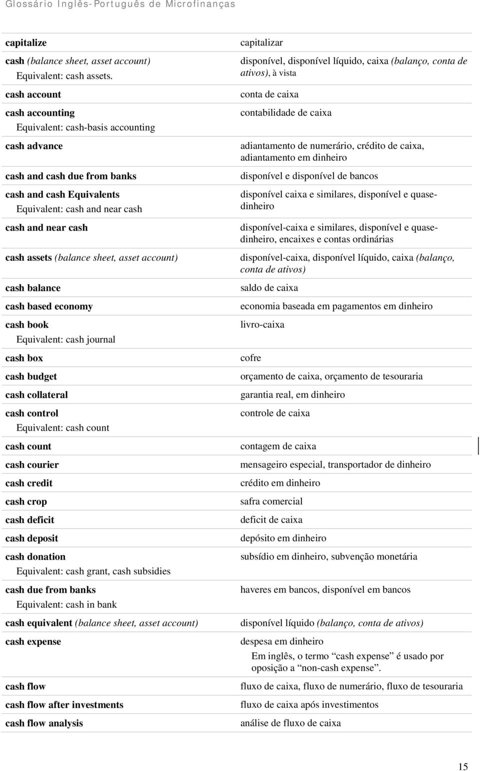 (balance sheet, asset account) cash balance cash based economy cash book Equivalent: cash journal cash box cash budget cash collateral cash control Equivalent: cash count cash count cash courier cash