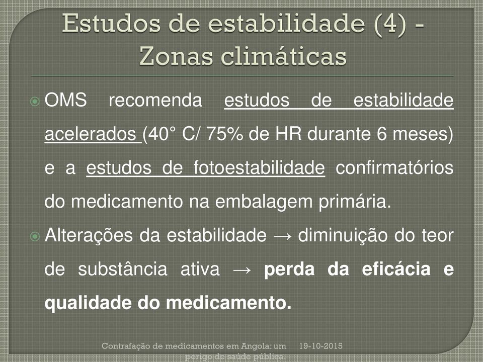 medicamento na embalagem primária.