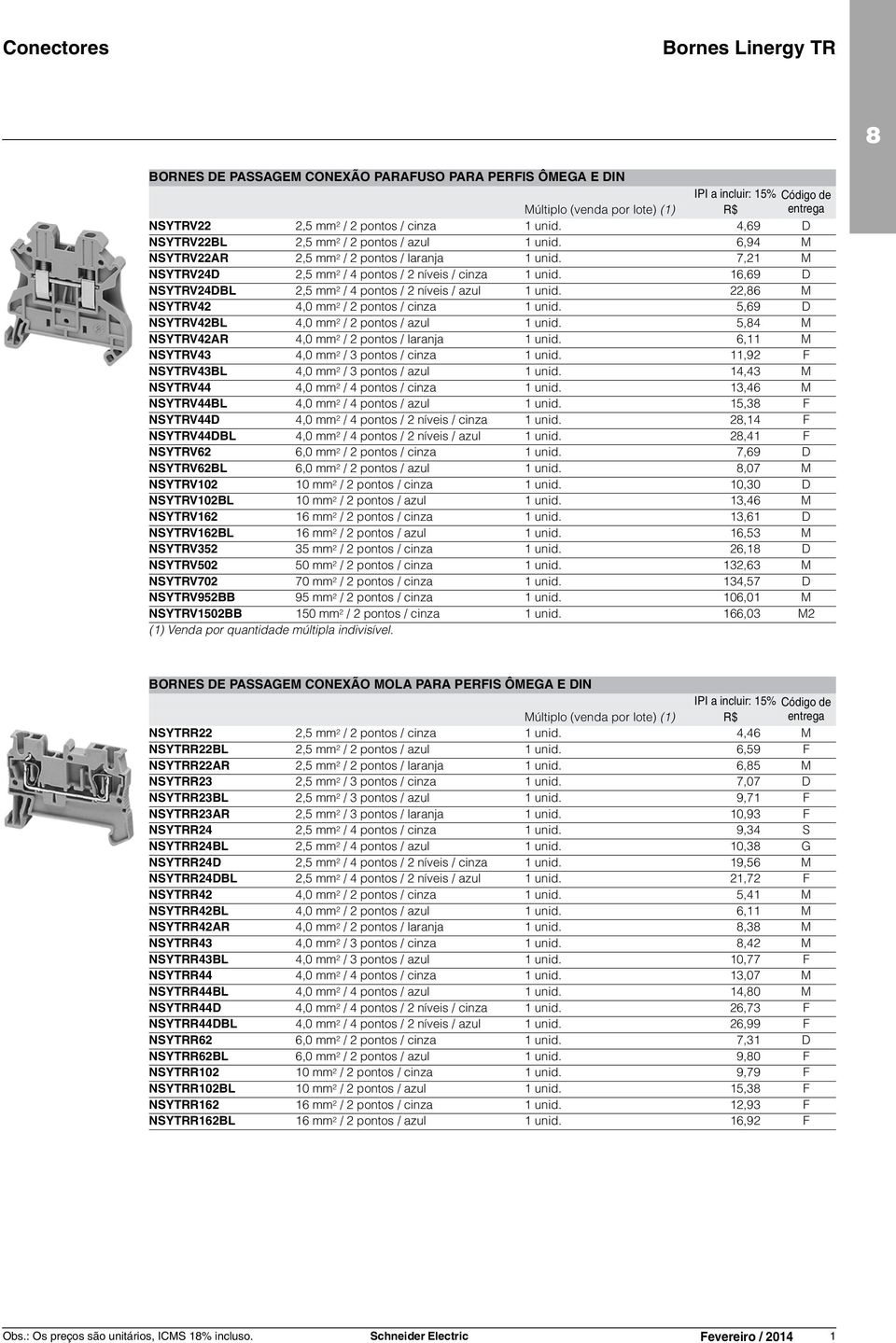 22,6 M NSYTRV42 4,0 mm 2 / 2 pontos / cinza 1 unid. 5,69 D NSYTRV42BL 4,0 mm 2 / 2 pontos / azul 1 unid. 5,4 M NSYTRV42AR 4,0 mm 2 / 2 pontos / laranja 1 unid.