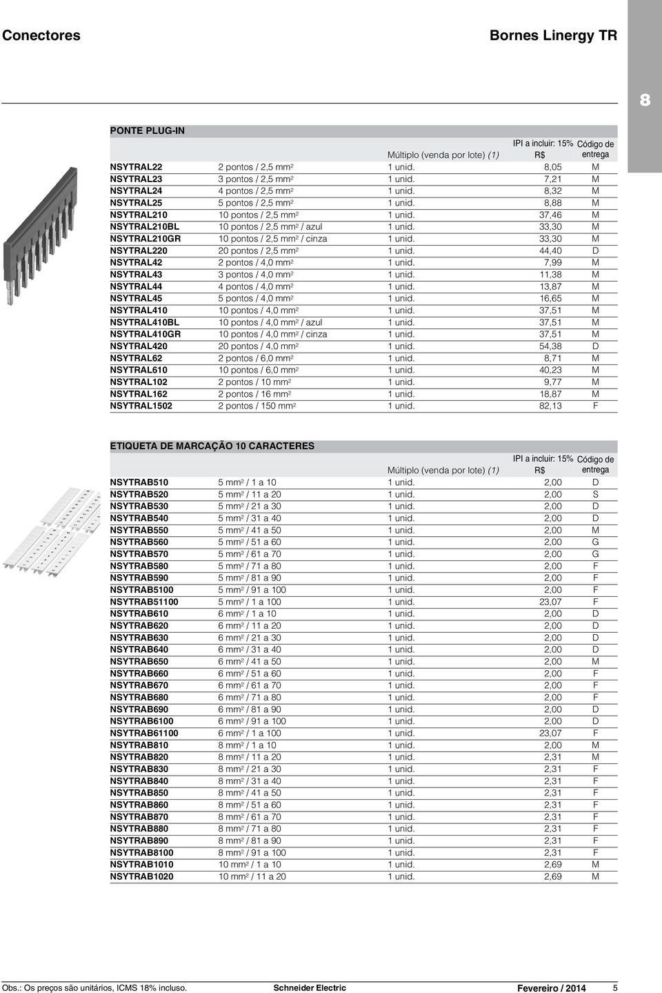 33,30 M NSYTRAL210GR 10 pontos / 2,5 mm 2 / cinza 1 unid. 33,30 M NSYTRAL220 20 pontos / 2,5 mm 2 1 unid. 44,40 D NSYTRAL42 2 pontos / 4,0 mm 2 1 unid. 7,99 M NSYTRAL43 3 pontos / 4,0 mm 2 1 unid.