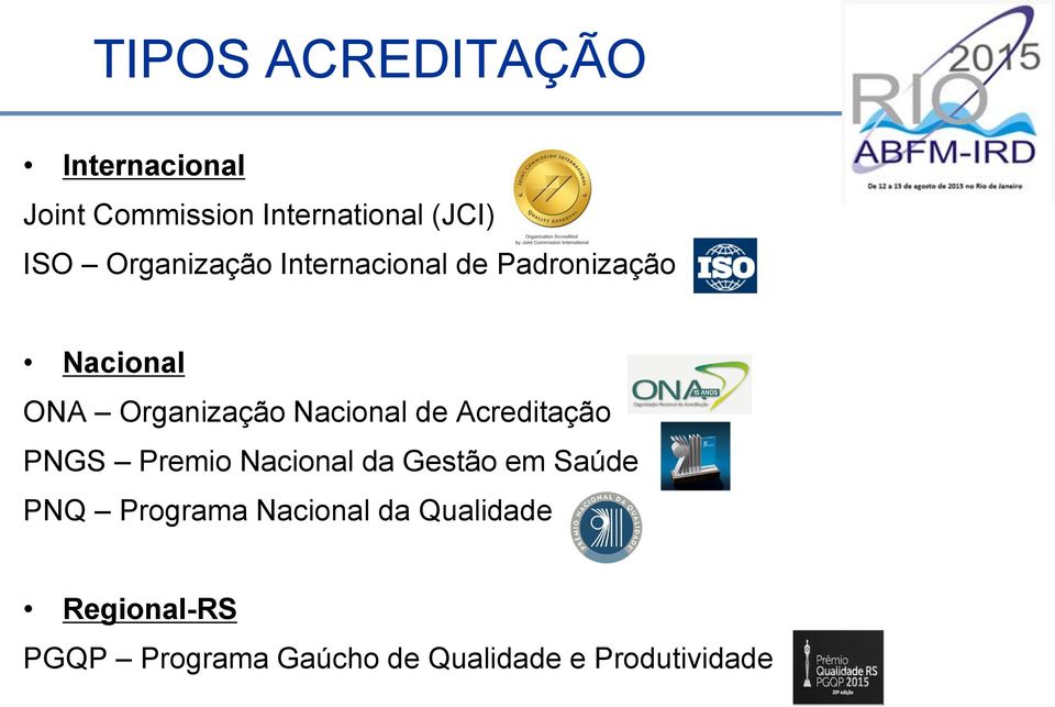 Nacional de Acreditação PNGS Premio Nacional da Gestão em Saúde PNQ