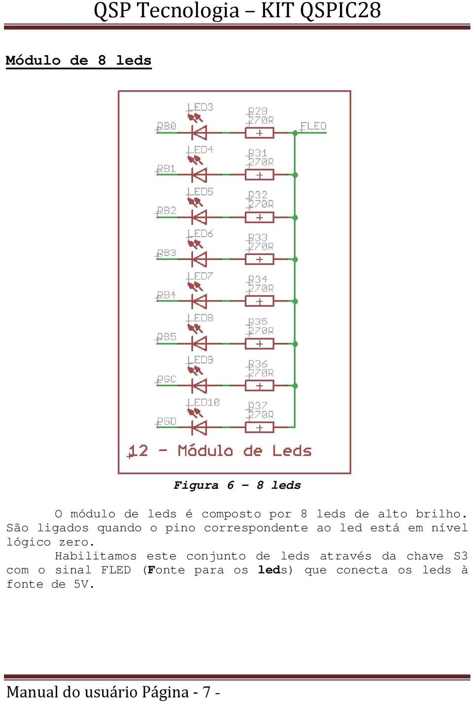 São ligados quando o pino correspondente ao led está em nível lógico zero.