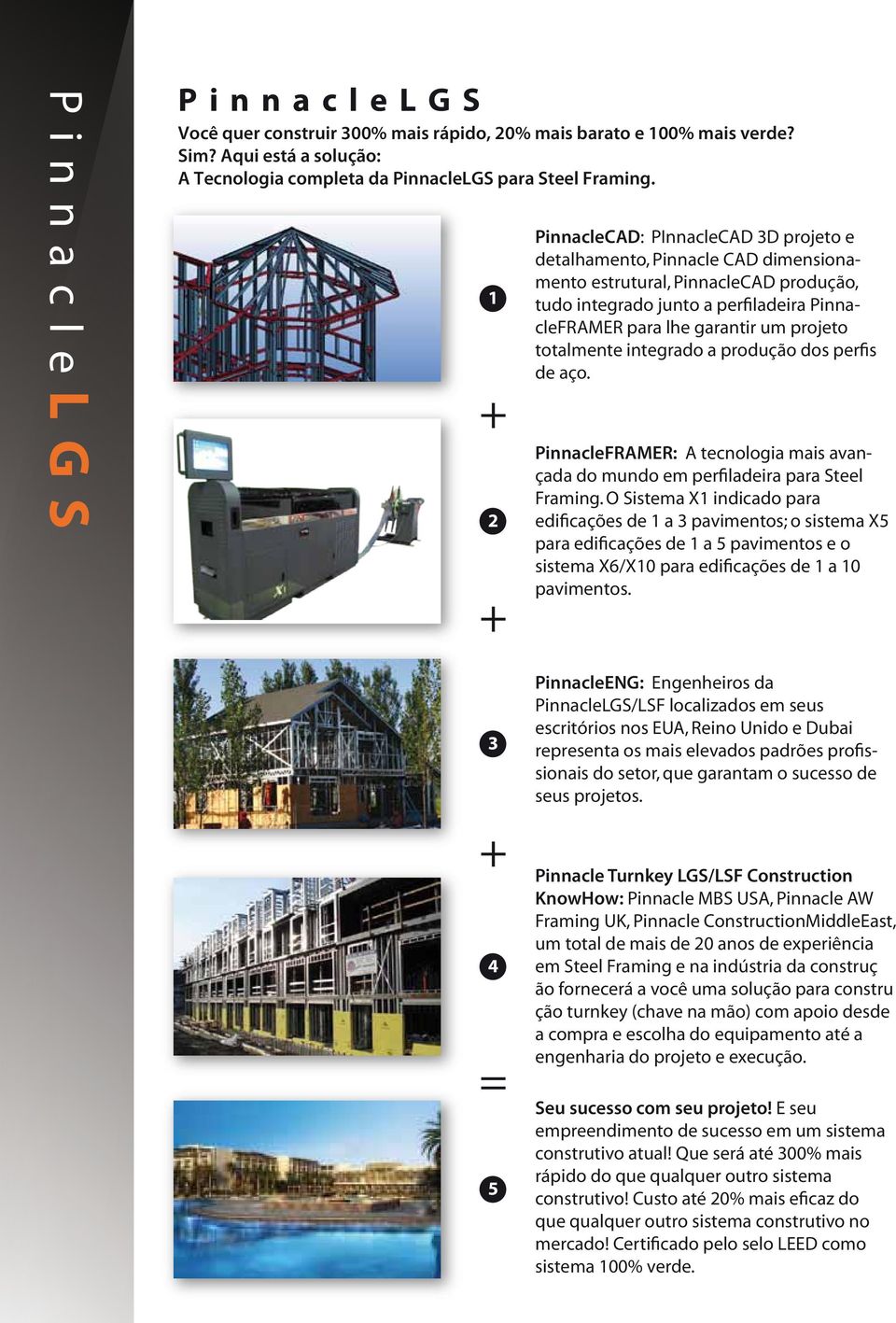 projeto totalmente integrado a produção dos perfis de aço. PinnacleFRAMER: A tecnologia mais avançada do mundo em perfiladeira para Steel Framing.