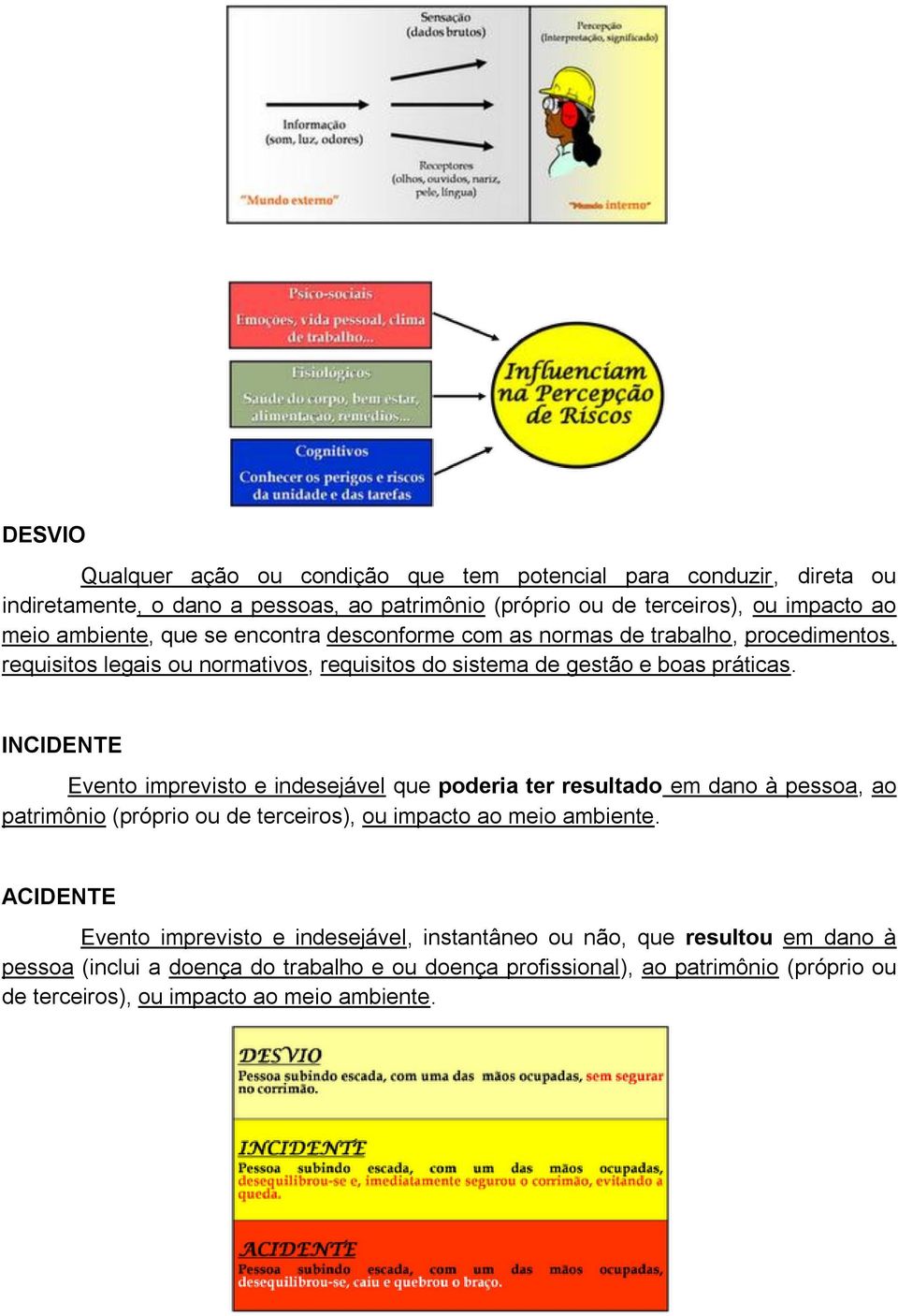 INCIDENTE Evento imprevisto e indesejável que poderia ter resultado em dano à pessoa, ao patrimônio (próprio ou de terceiros), ou impacto ao meio ambiente.