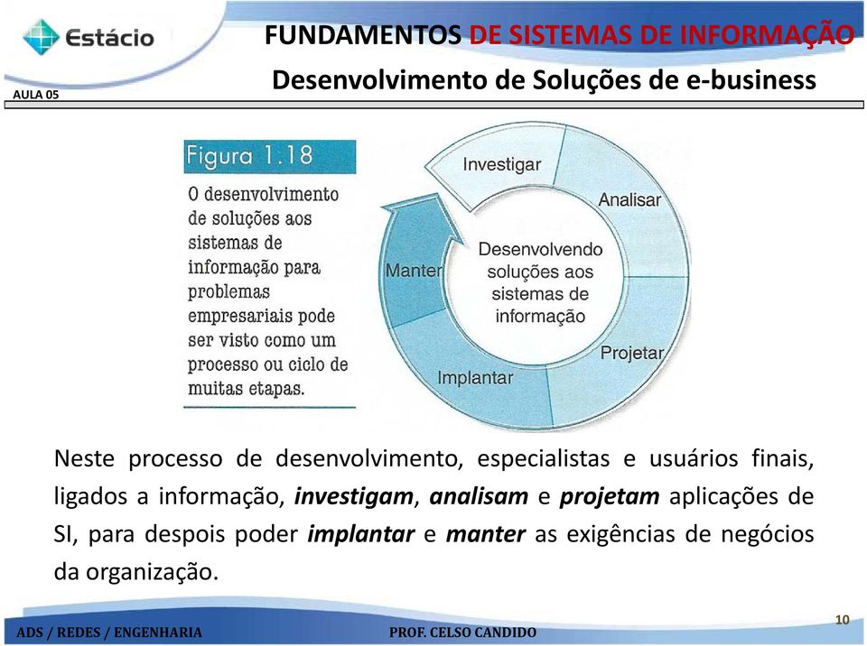 informação, investigam, analisam e projetam aplicações de SI,