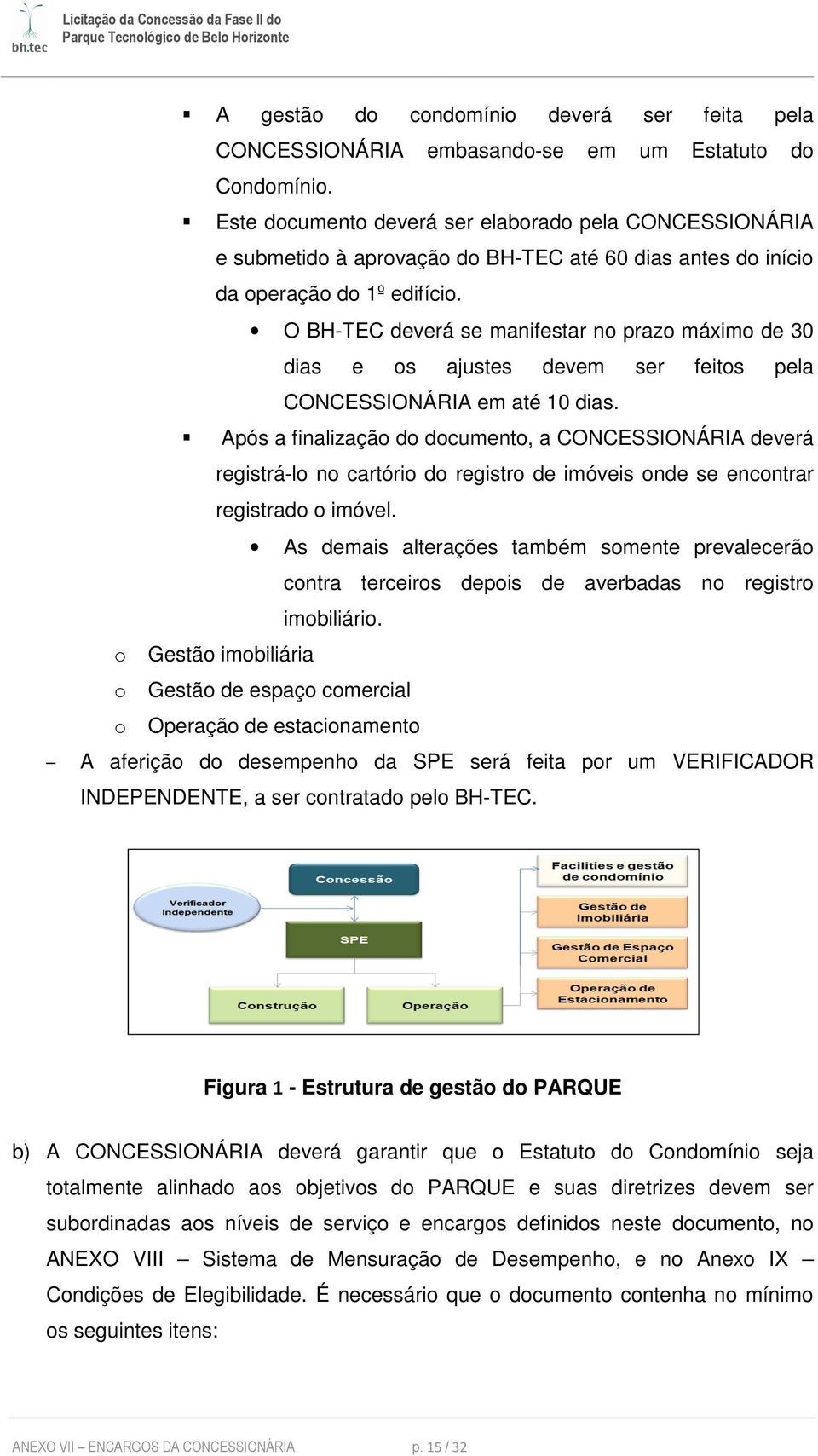 O BH-TEC deverá se manifestar no prazo máximo de 30 dias e os ajustes devem ser feitos pela CONCESSIONÁRIA em até 10 dias.