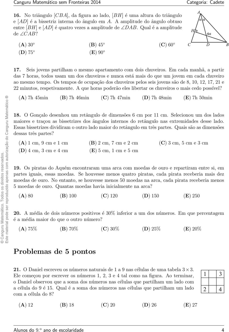 Em cada manhã, a partir das 7 horas, todos usam um dos chuveiros e nunca está mais do que um jovem em cada chuveiro ao mesmo tempo.