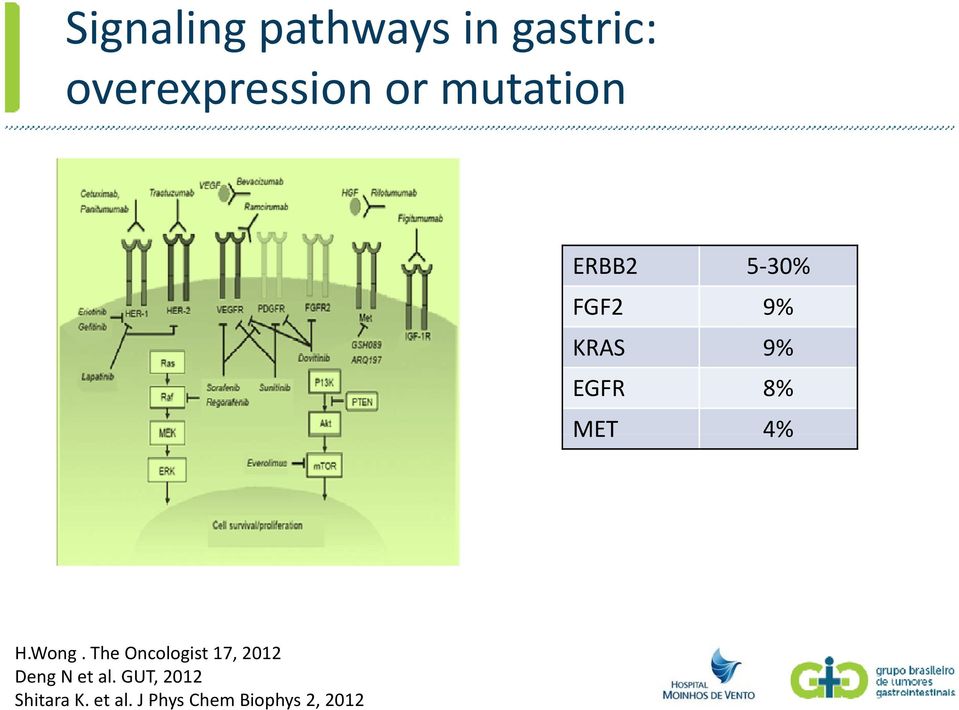 4% H.Wong. The Oncologist 17, 2012 Deng N et al.