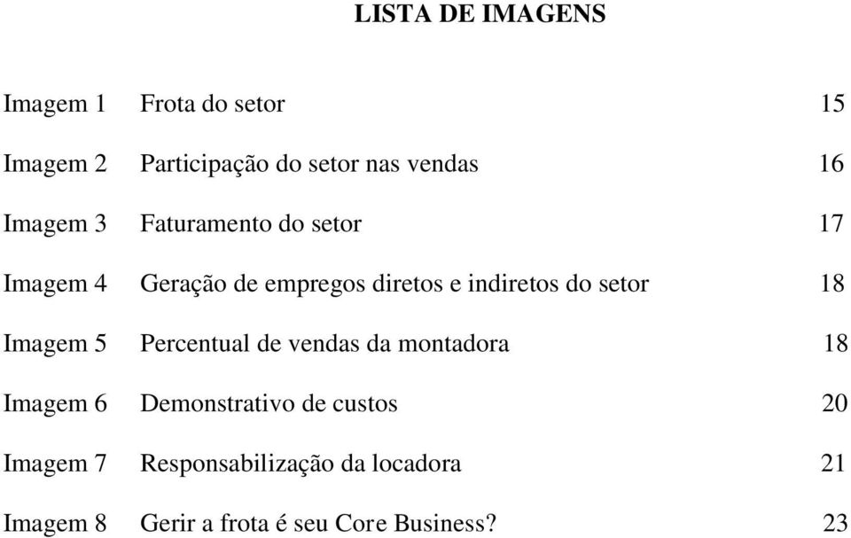 setor 18 Imagem 5 Percentual de vendas da montadora 18 Imagem 6 Demonstrativo de custos