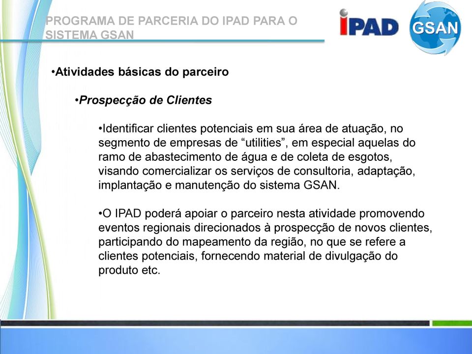 adaptação, implantação e manutenção do sistema GSAN.