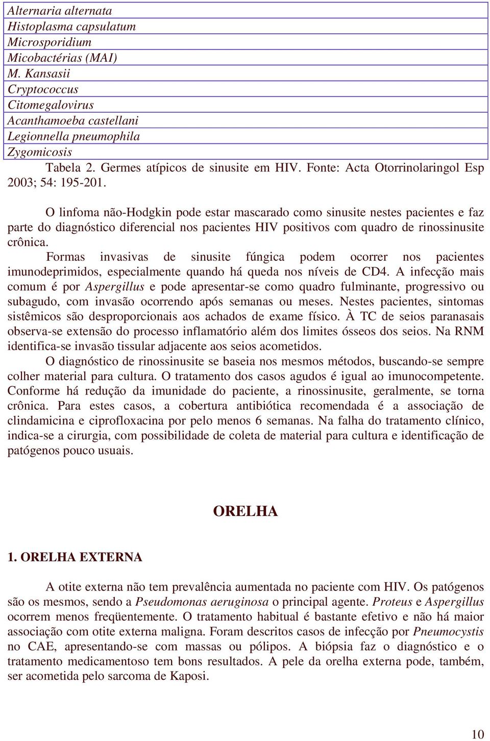 O linfoma não-hodgkin pode estar mascarado como sinusite nestes pacientes e faz parte do diagnóstico diferencial nos pacientes HIV positivos com quadro de rinossinusite crônica.