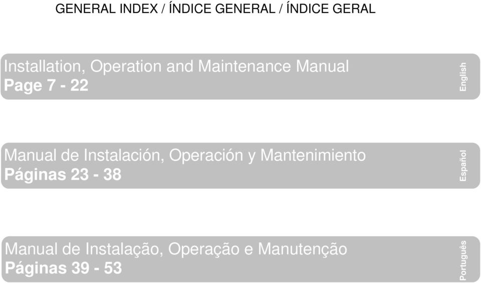 Mantenimiento Páginas 23-38 Manual de Instalação, Operação e Manutenção