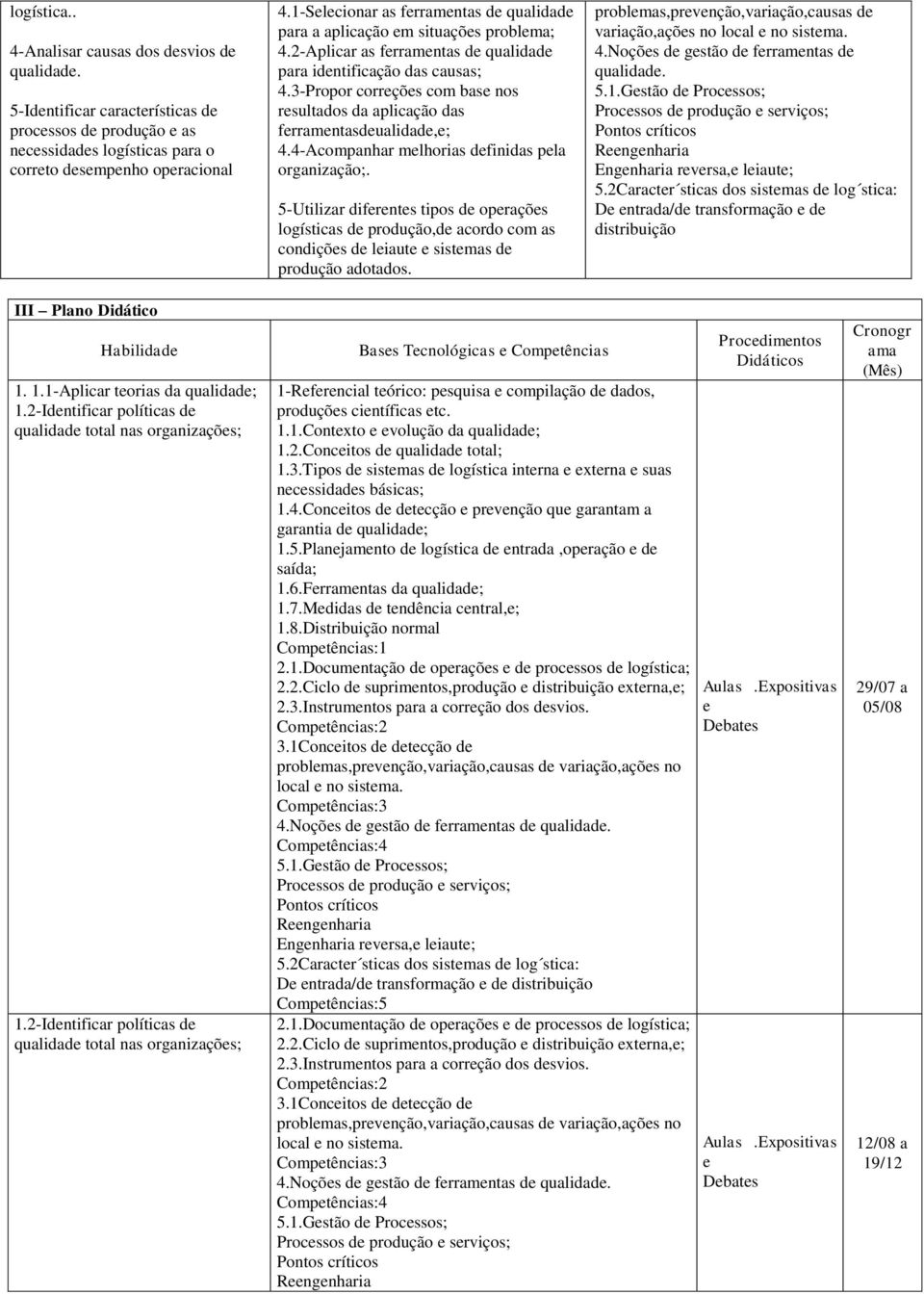 3-Propor correções com base nos resultados da aplicação das ferramentasdeualidade,e; 4.4-Acompanhar melhorias definidas pela organização;.