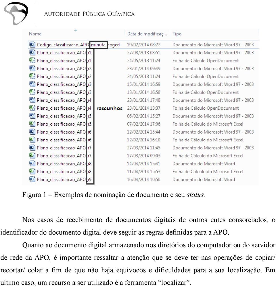 definidas para a APO.