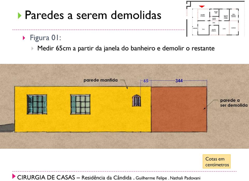 Medir 65cm a partir da