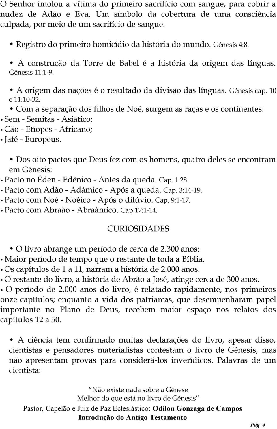 A origem das nações é o resultado da divisão das línguas. Gênesis cap. 10 e 11:10-32.