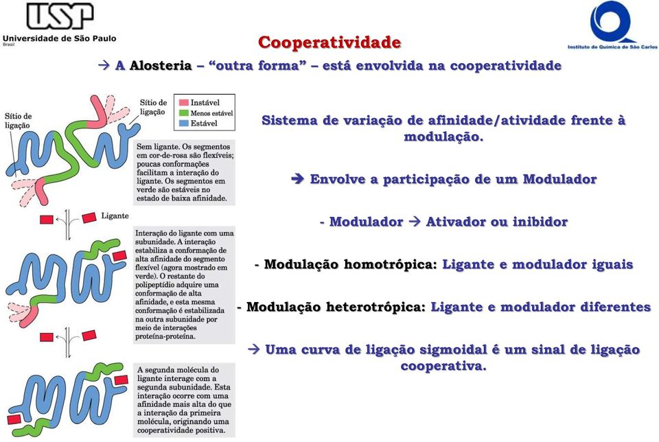 Envolve a participação de um Modulador - Modulador Ativador ou inibidor - Modulação