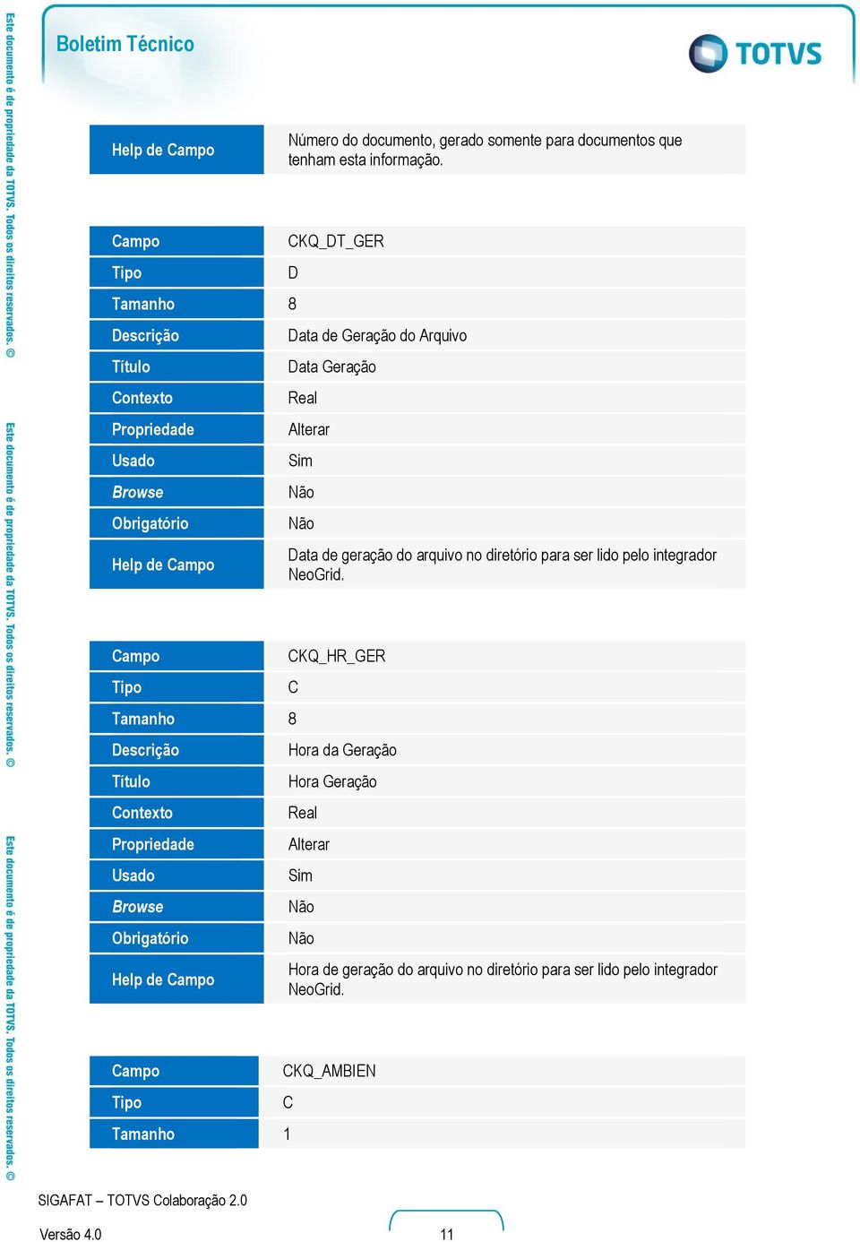 diretório para ser lido pelo integrador NeoGrid.