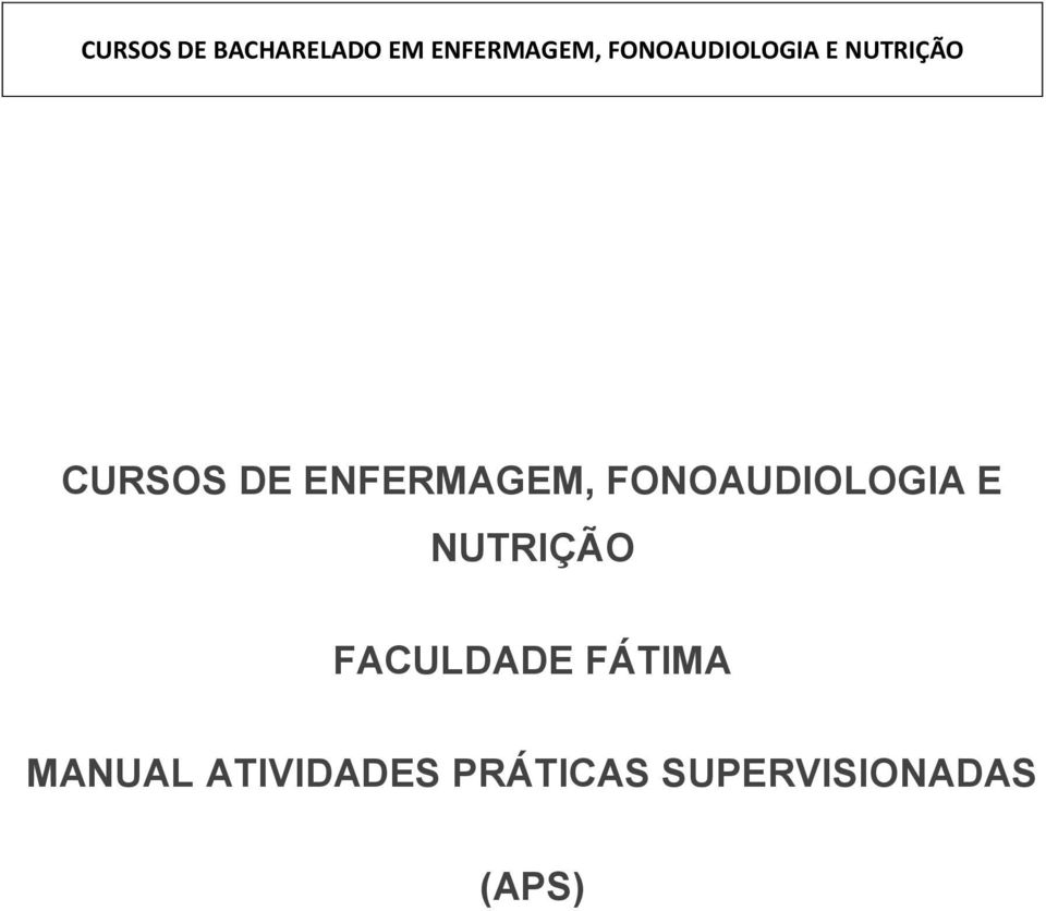 FACULDADE FÁTIMA MANUAL